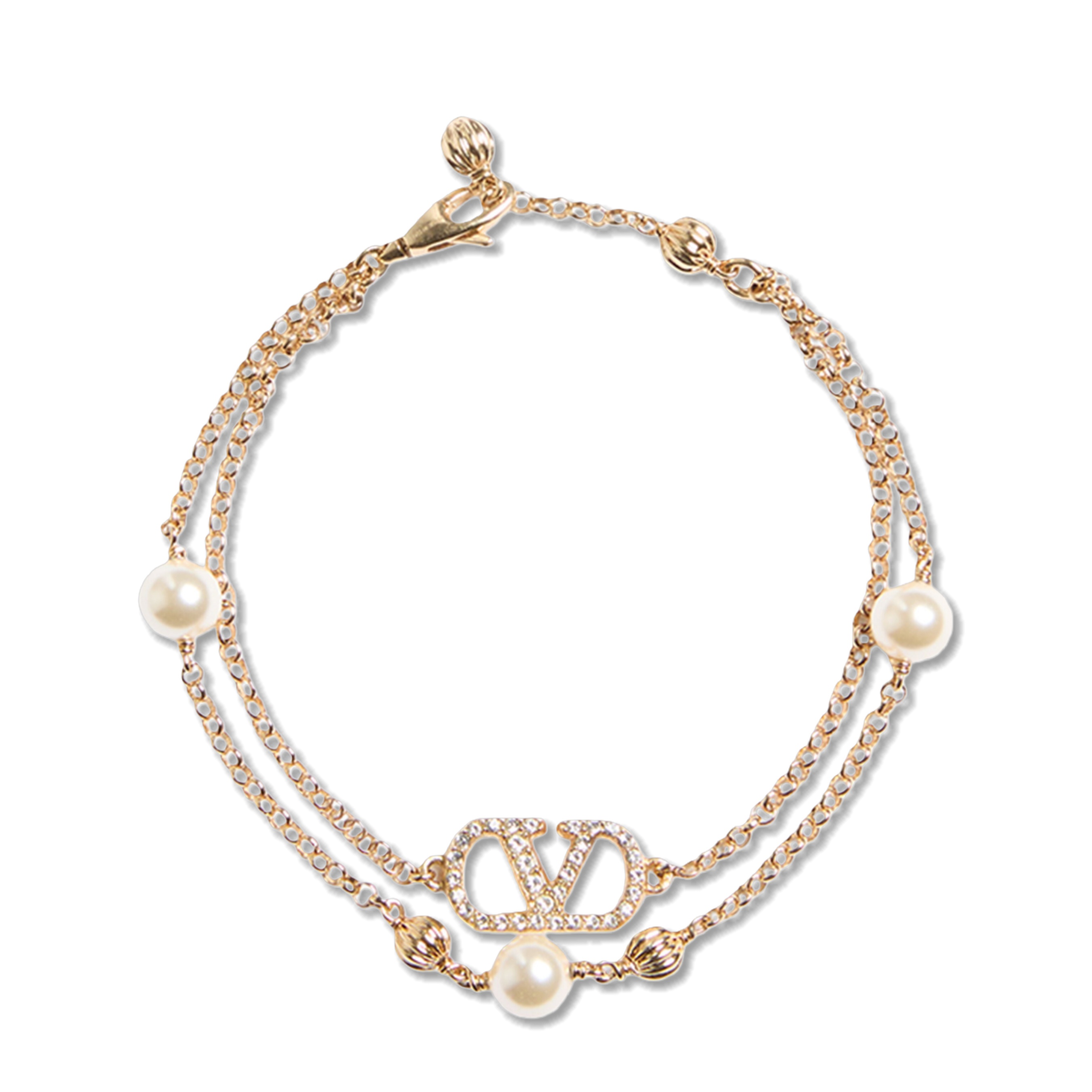 VTS035 Valentino Garavani Embellished VLogo Signature Bracelet - ccjewelryacc