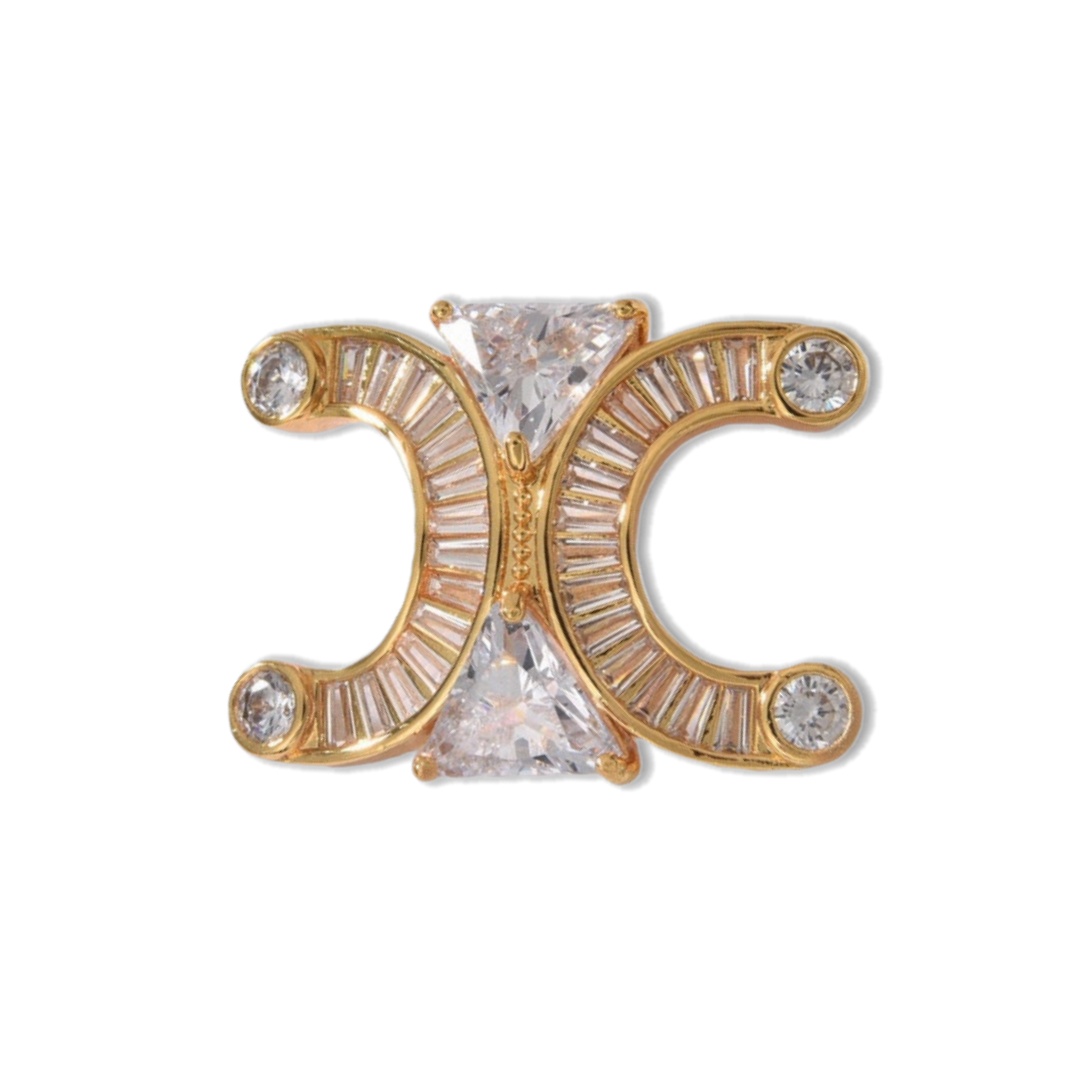 CLB008 Celine Triomphe Frame Sparkle Brooch & pin - ccjewelryacc
