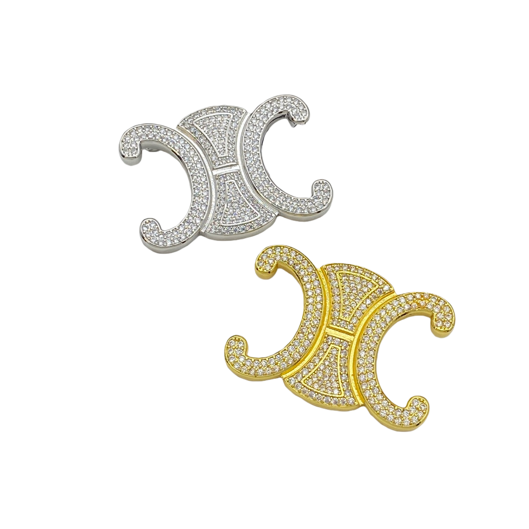 CLB007 Celine Triomphe Frame Sparkle Brooch & pin - ccjewelryacc