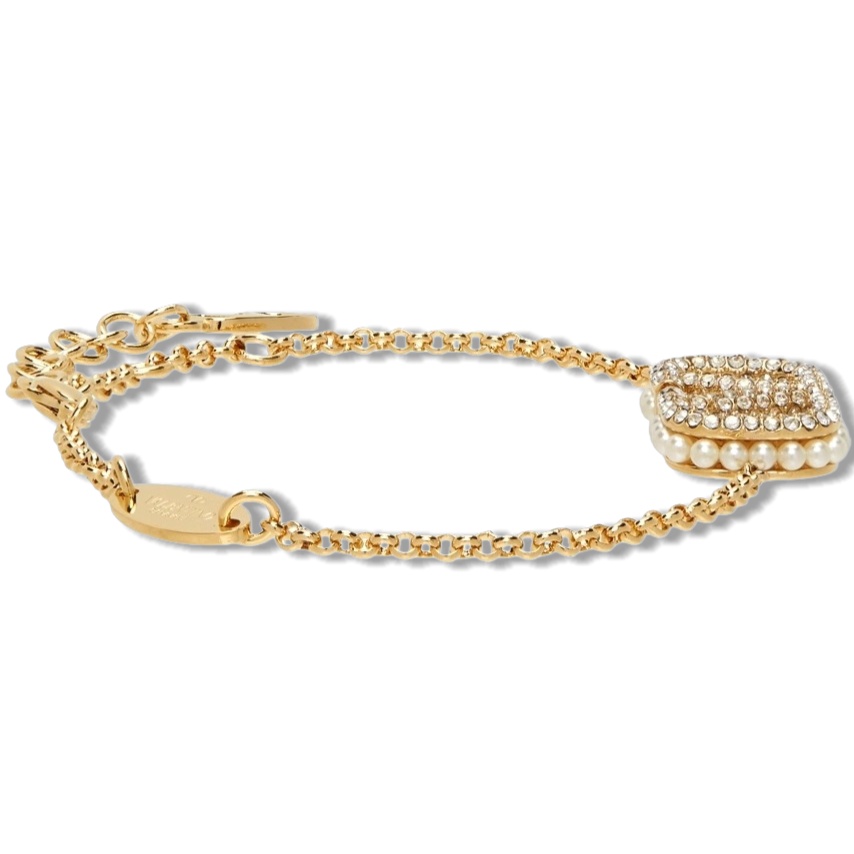 VTS004 Designer necklace Full crystal pearl VLOGO bracelet chain - ccjewelryacc
