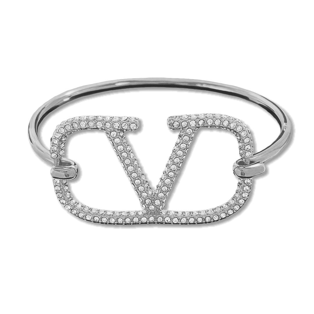 VTS005  Valentino Garavani vlogo bangle bracelet with crystal - ccjewelryacc
