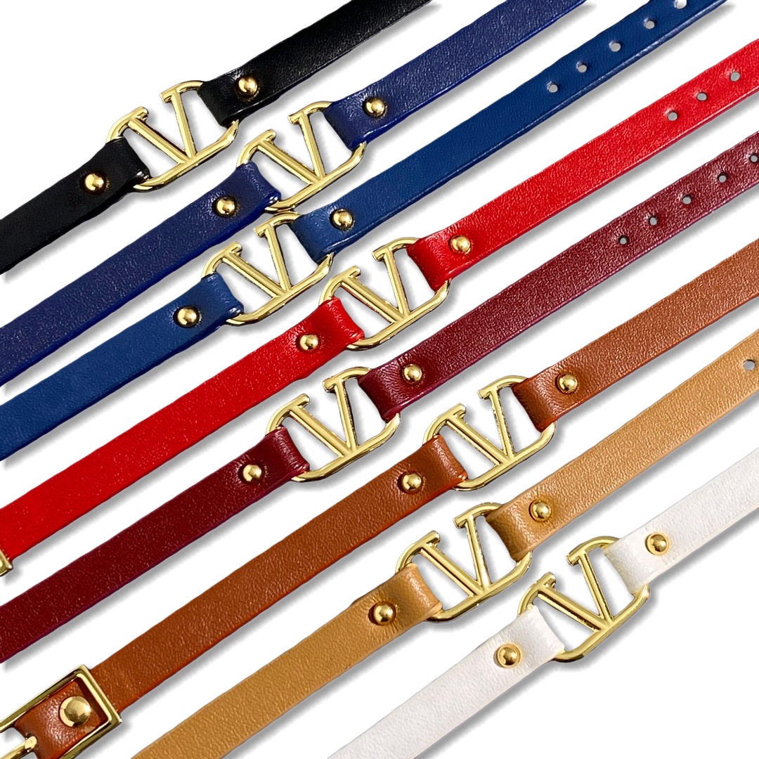 VTS027 Vlogo signature leather bracelet - ccjewelryacc