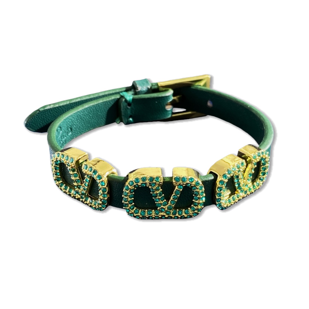 VTS016 Valentino Garavani VLogo Signature leather bracelet - ccjewelryacc