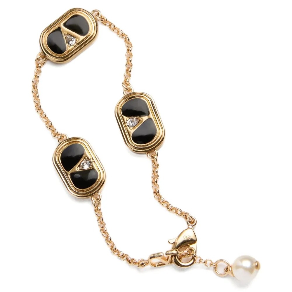 VTS045 Valentino Garavani VLogo Signature bracelet Enamel crystal - ccjewelryacc