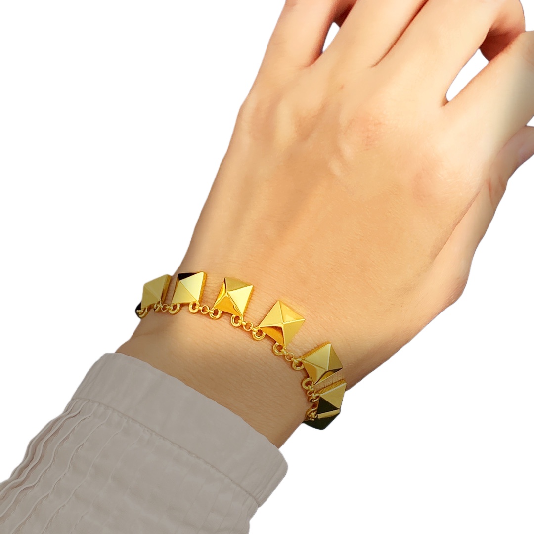 VTS026 Rockstud bracelet gold - ccjewelryacc