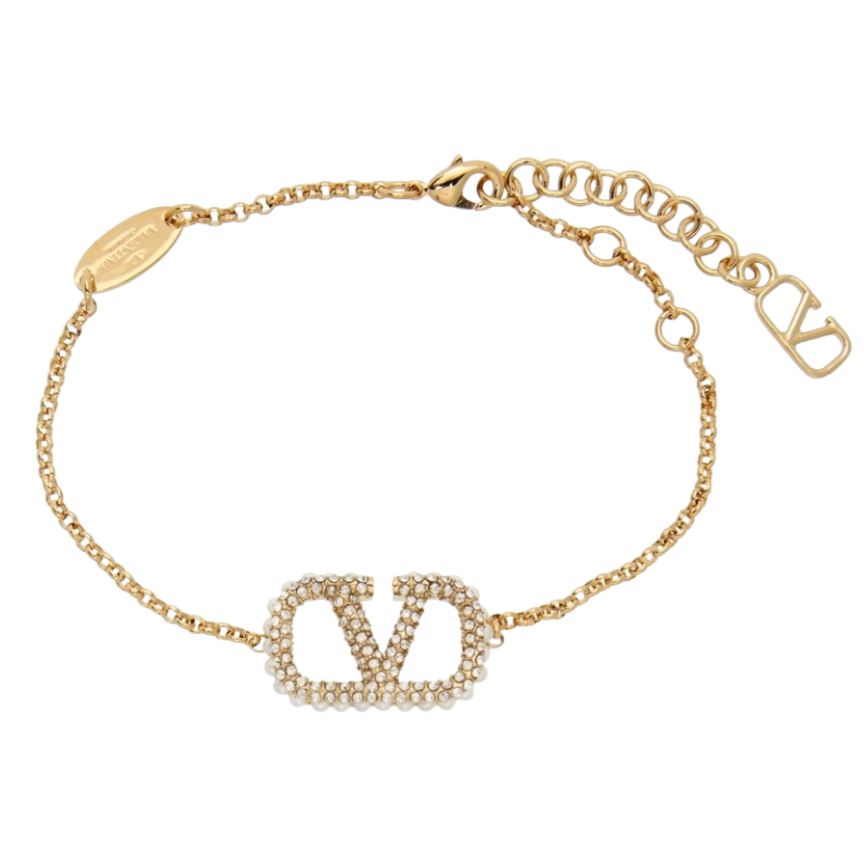 VTS004 Designer necklace Full crystal pearl VLOGO bracelet chain - ccjewelryacc