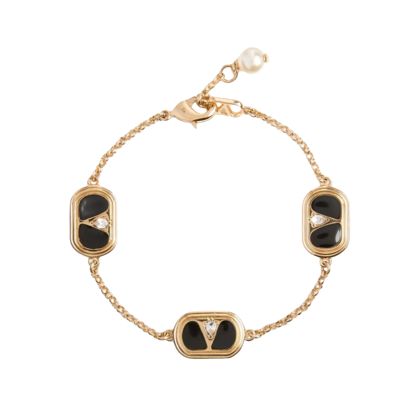 VTS045 Valentino Garavani VLogo Signature bracelet Enamel crystal - ccjewelryacc