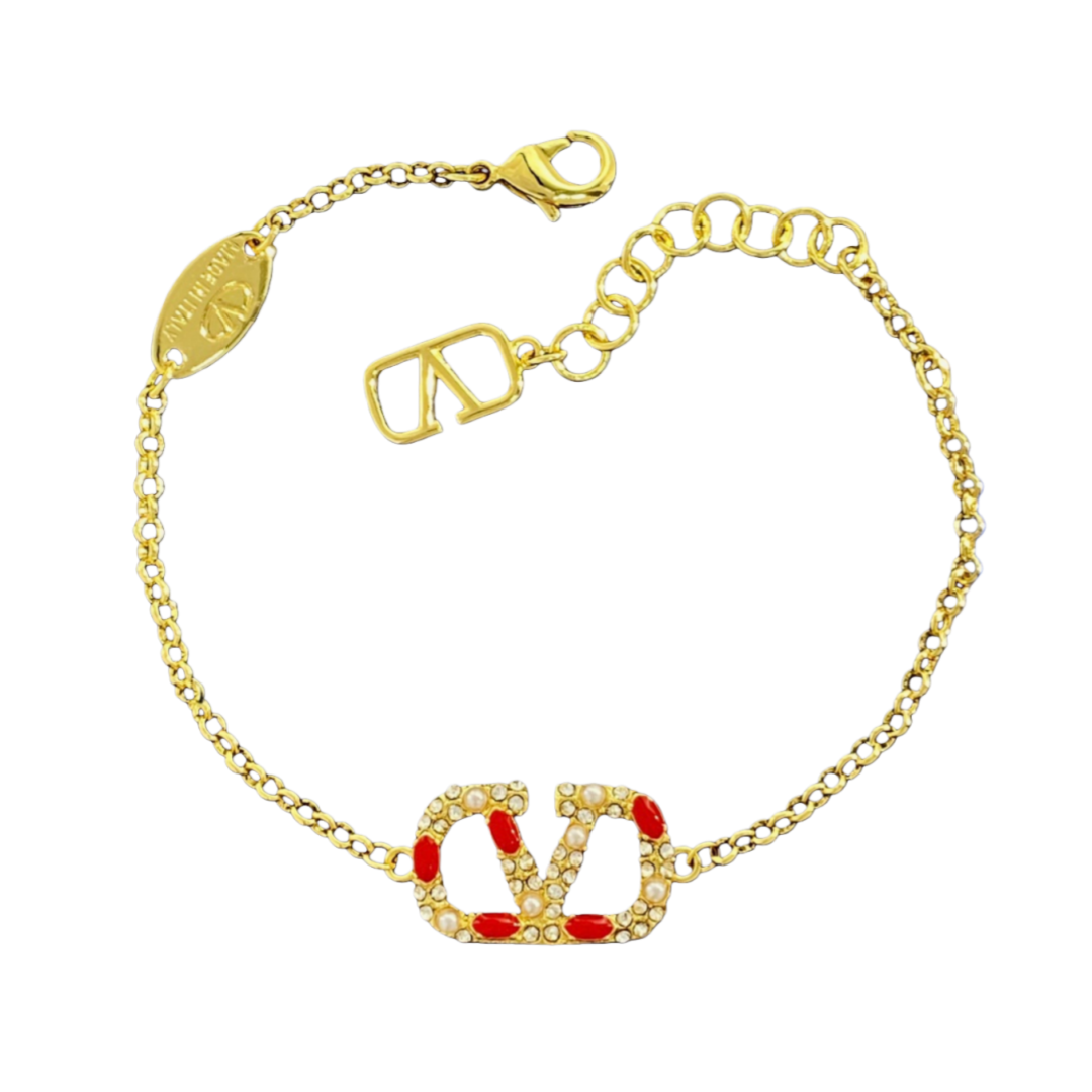 VTS023 Valentino Garavani Vlogo bracelet chain - ccjewelryacc