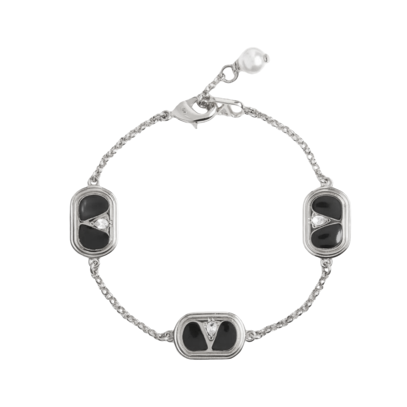 VTS045 Valentino Garavani VLogo Signature bracelet Enamel crystal - ccjewelryacc