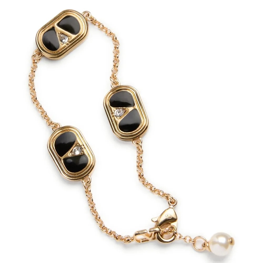 VTS045 Valentino Garavani VLogo Signature bracelet Enamel crystal - ccjewelryacc