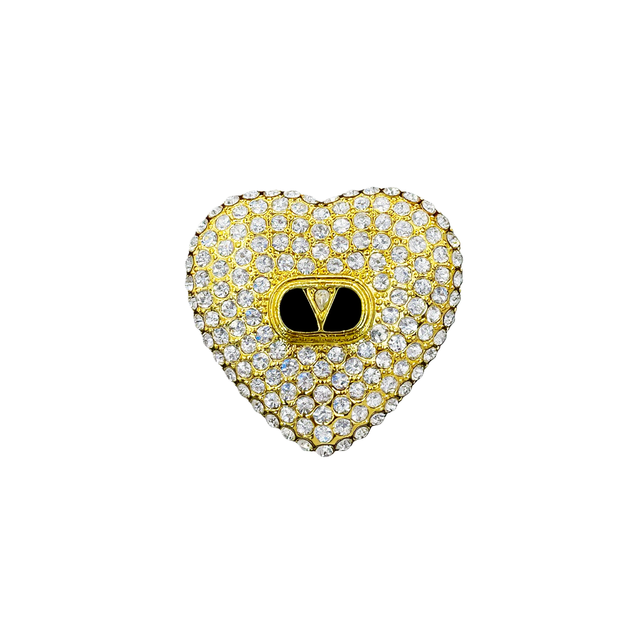 VTB009 Valentino Garavani Heart brooche pin with crystal - ccjewelryacc