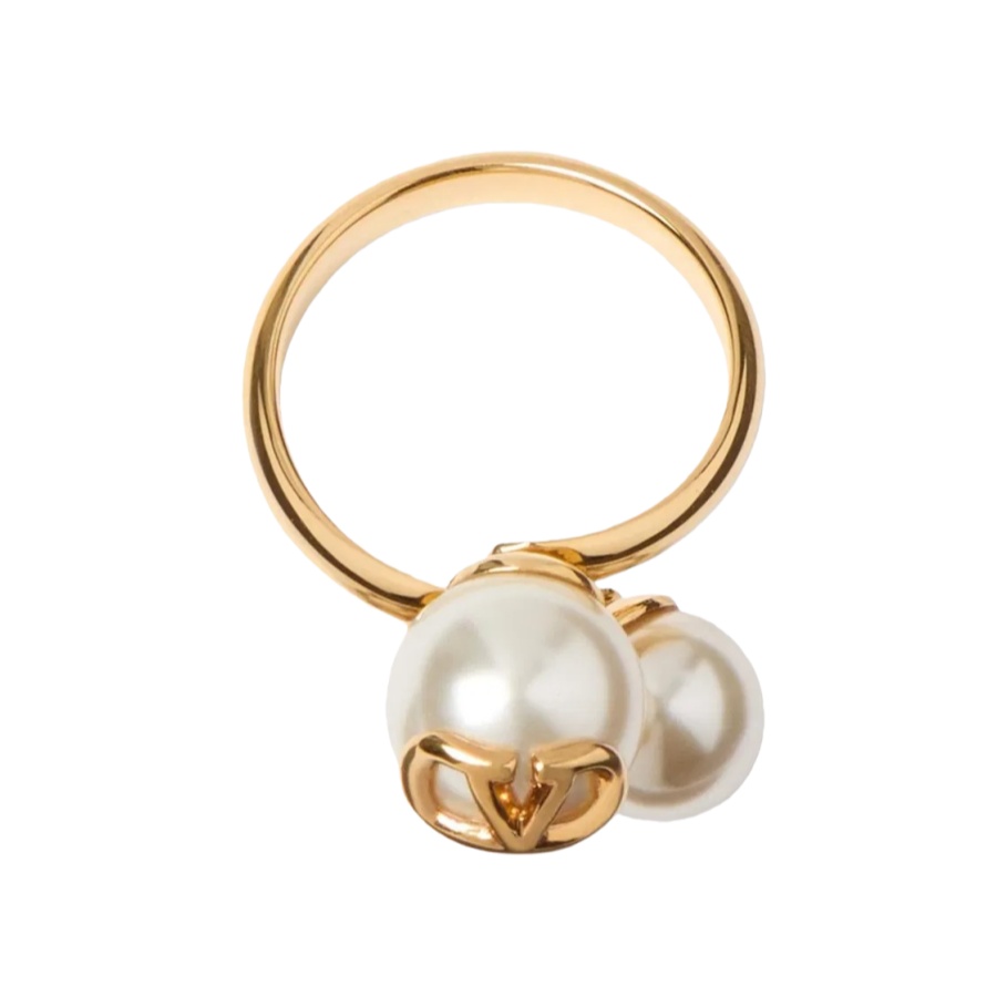 VTR003 VALENTINO GARAVANI Embellished VLogo Ring - ccjewelryacc