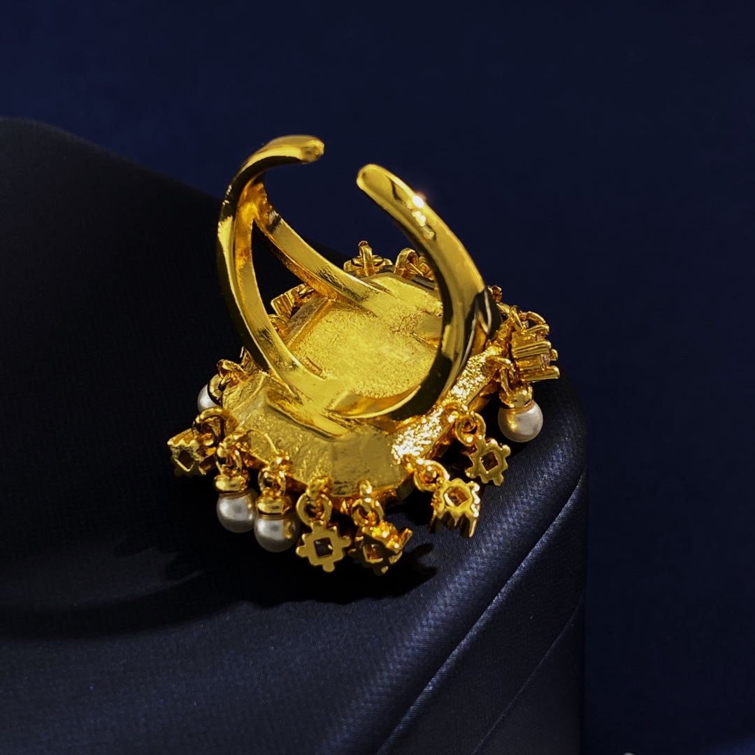 VTR014 VALENTINO GARAVANI VLOGO Big crystal ring - ccjewelryacc