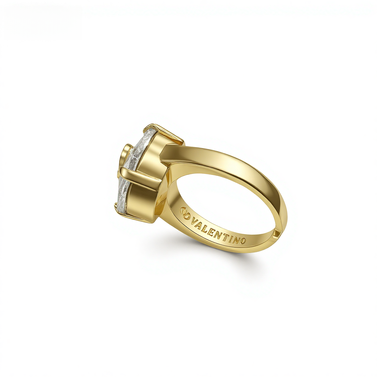 VTR005 Valentino Garavani Vlogo Signature Crystal-embellished Ring - ccjewelryacc