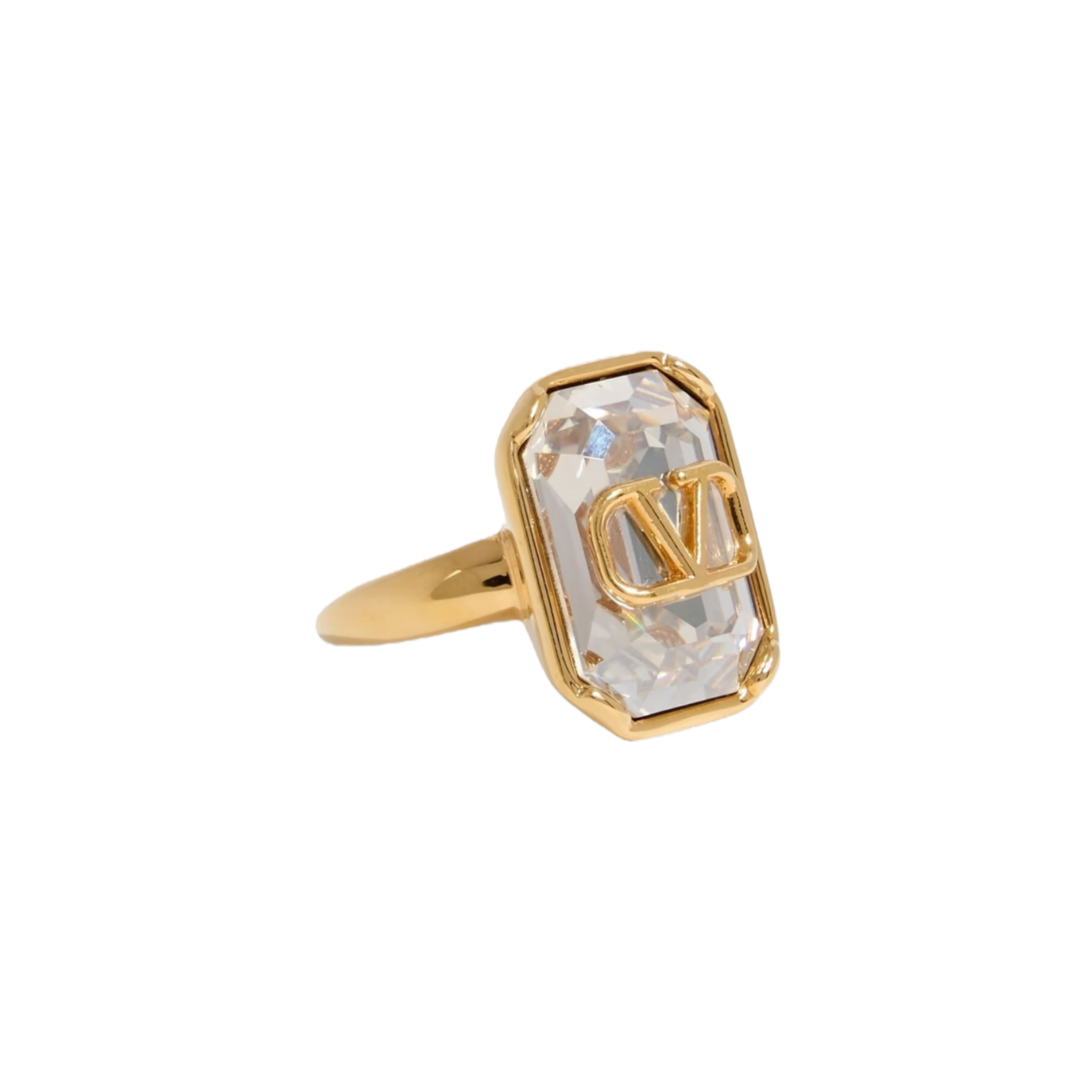 VTR016 VALENTINO GARAVANI VLOGO gold-tone crystal ring - ccjewelryacc