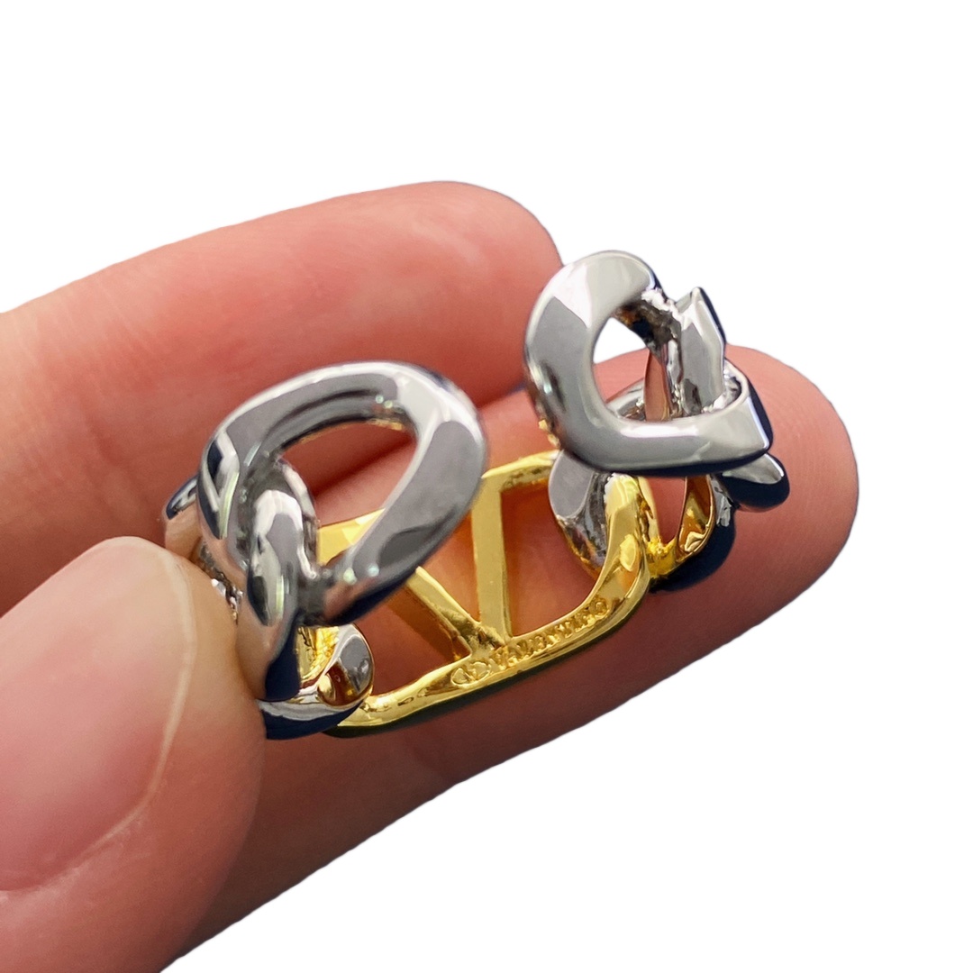 VTR019 Valentino Garavani Silver and Gold-Tone Ring - ccjewelryacc