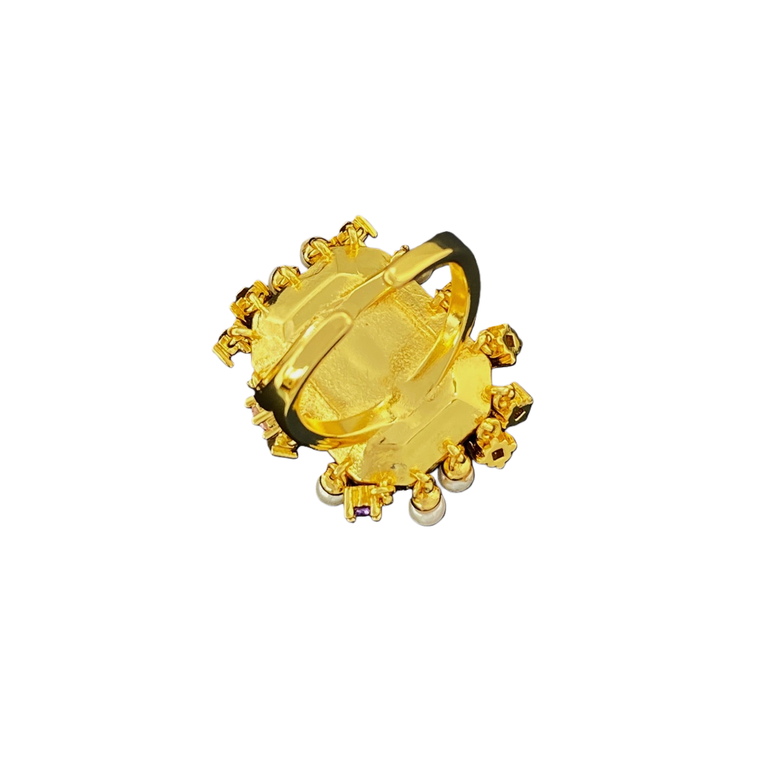 VTR014 VALENTINO GARAVANI VLOGO Big crystal ring - ccjewelryacc