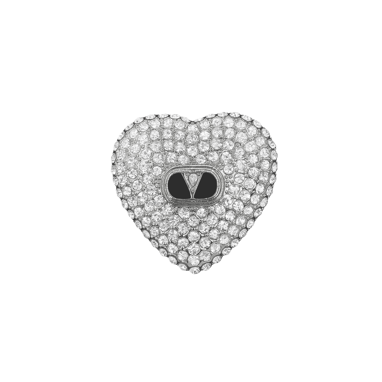 VTB009 Valentino Garavani Heart brooche pin with crystal - ccjewelryacc