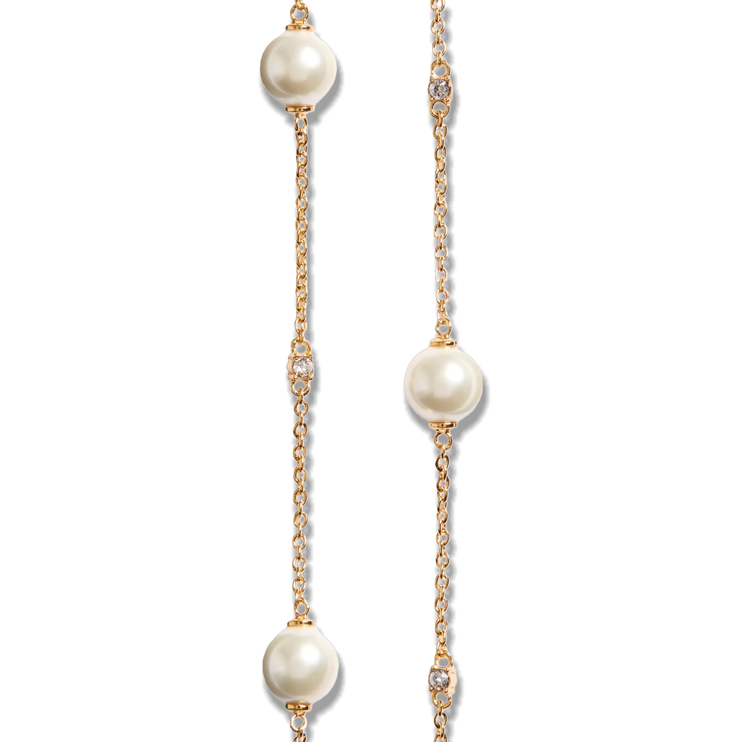 VTN040 Vlogo Signature Metal Necklace With Crystals And Pearls - ccjewelryacc