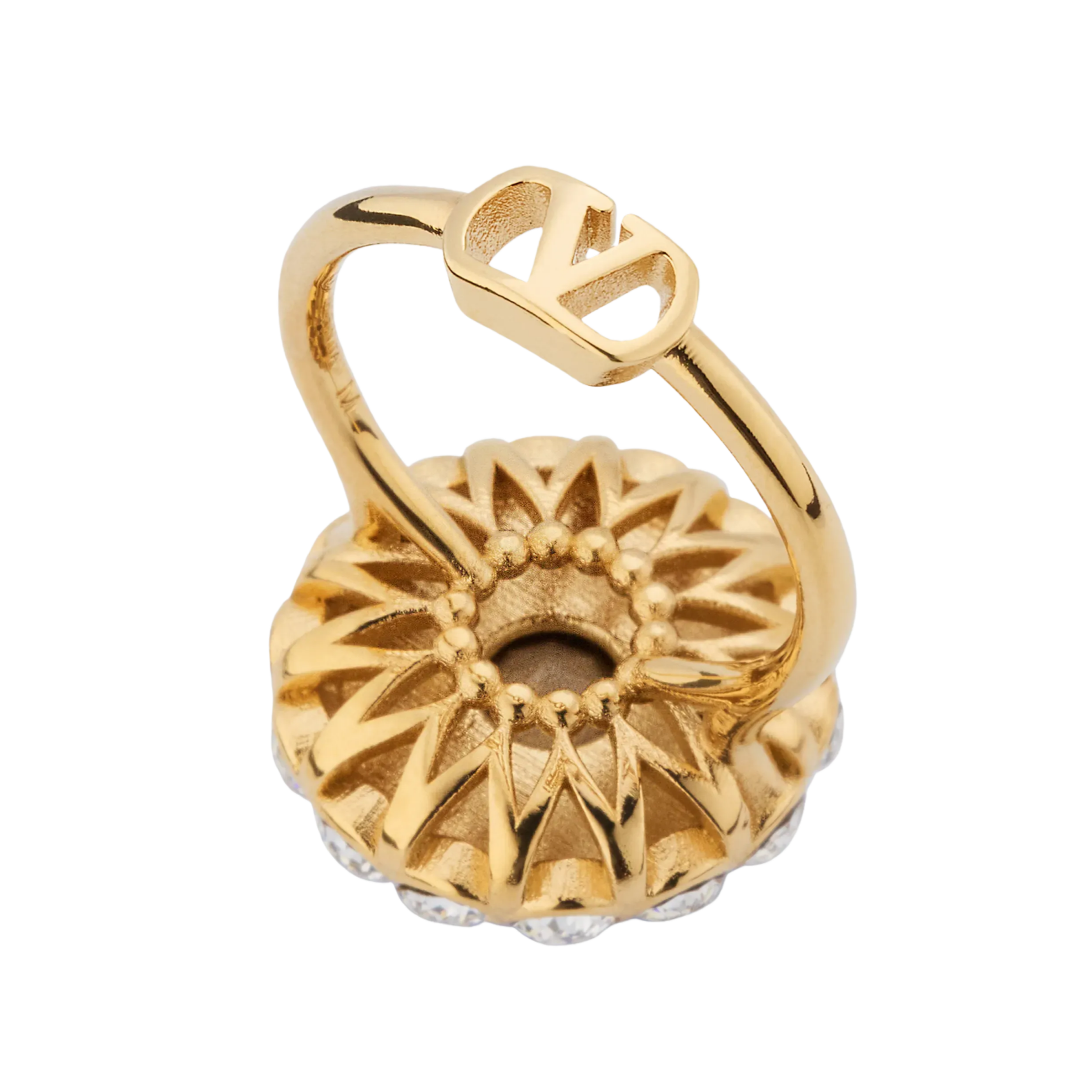 VTR025 Valentino Garavani VLogo Signature Ring in Metal and Crystals - ccjewelryacc