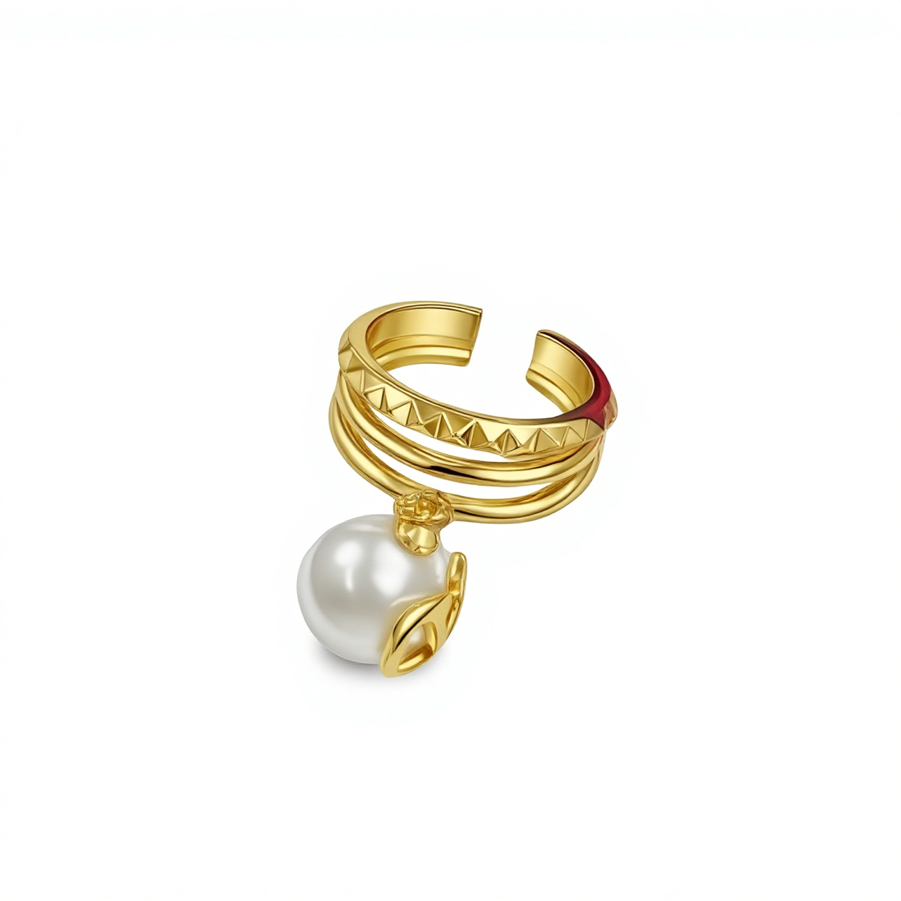 VTR030 Valentino Garavani rockstud multi-band Pearl ring - ccjewelryacc