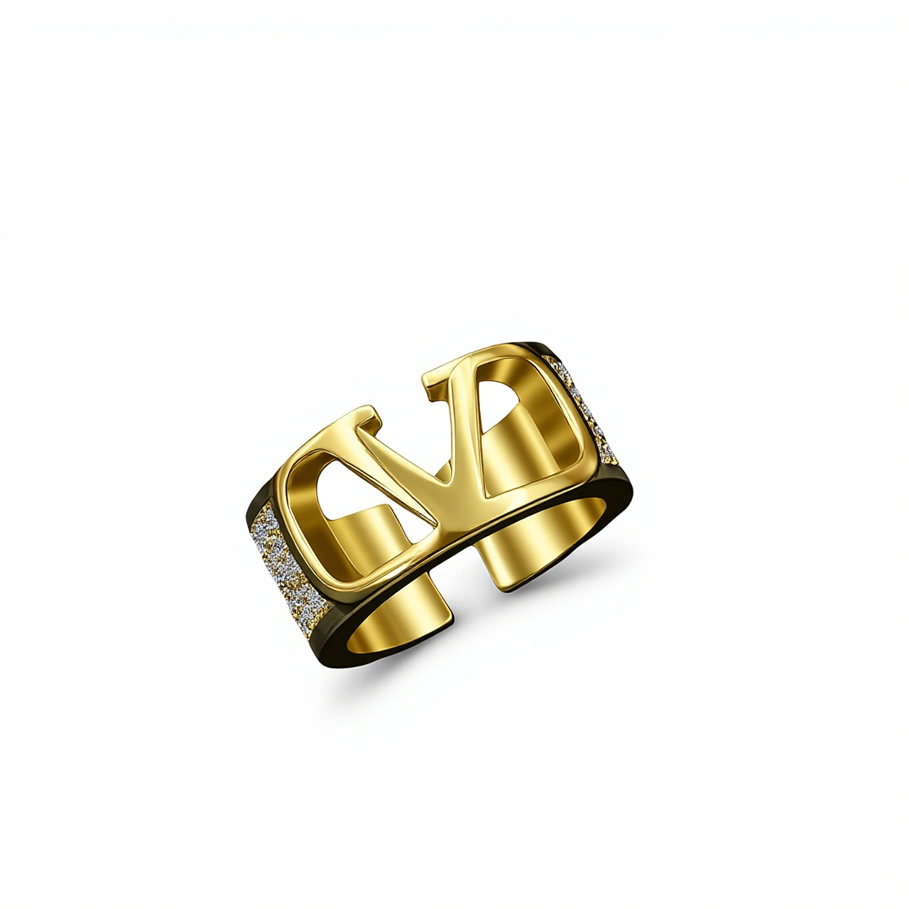 VTR023 VALENTINO GARAVANI VLOGO Ring With Crystals - ccjewelryacc