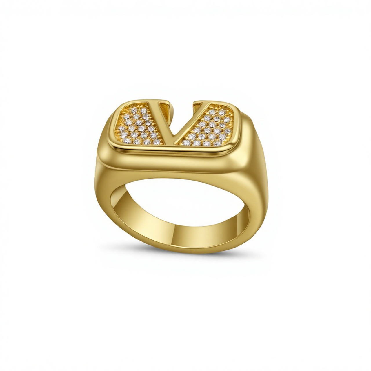 VTR031 Valentino Garavani vlogo ring with crystal - ccjewelryacc