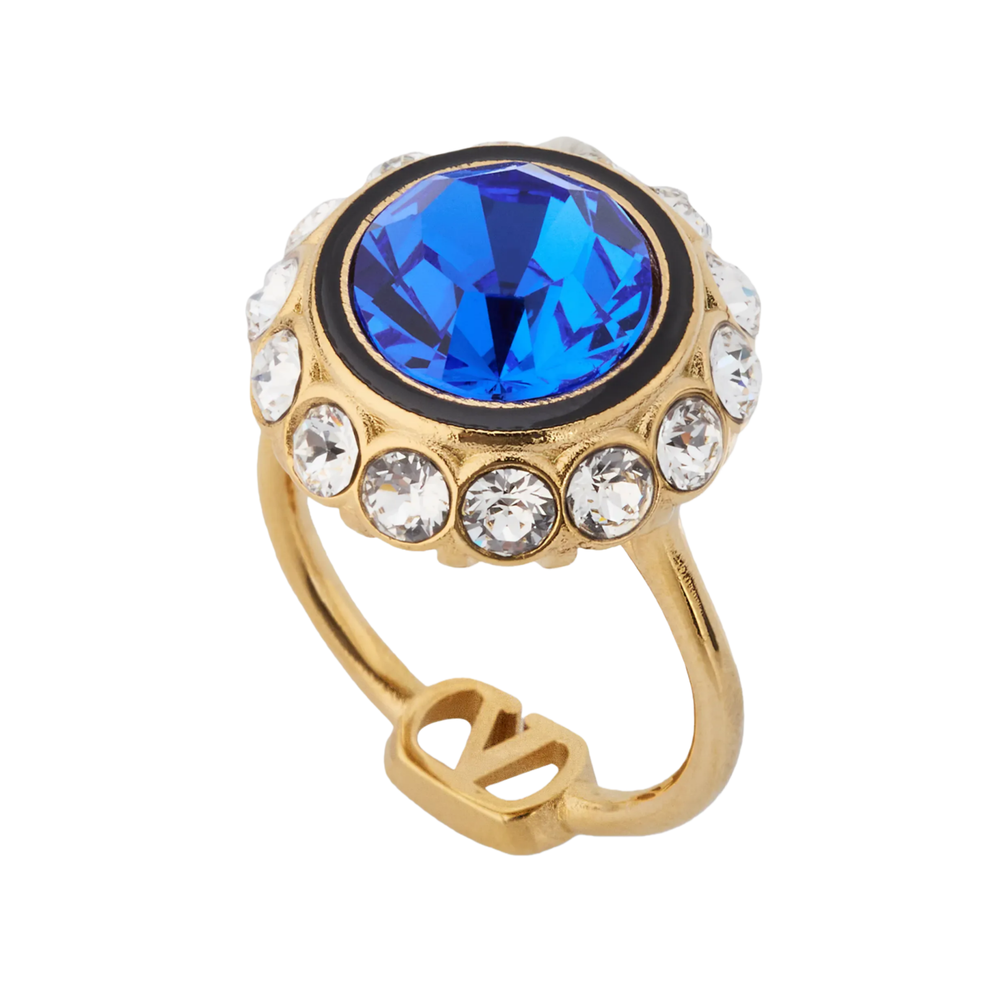 VTR025 Valentino Garavani VLogo Signature Ring in Metal and Crystals - ccjewelryacc