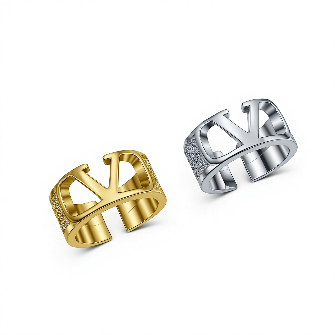 VTR023 VALENTINO GARAVANI VLOGO Ring With Crystals - ccjewelryacc