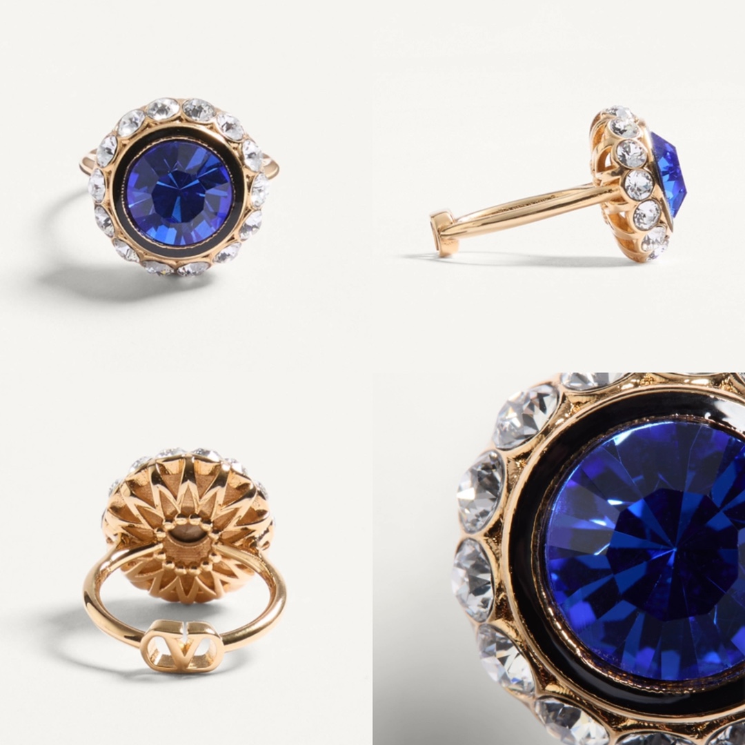 VTR025 Valentino Garavani VLogo Signature Ring in Metal and Crystals - ccjewelryacc