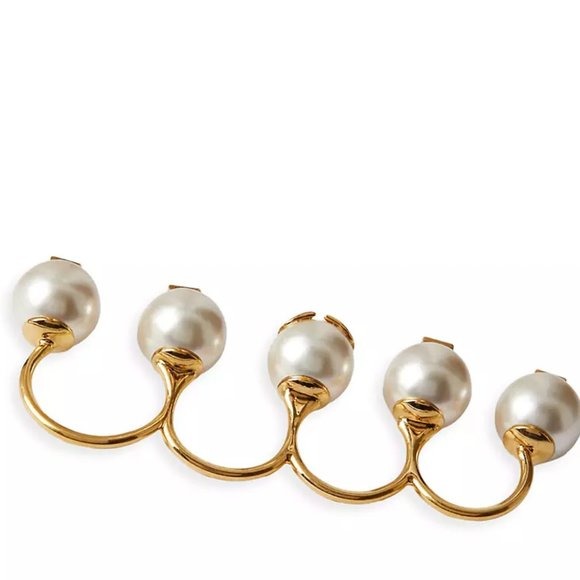 VTR028  Valentino Garavani VLogo Rockstud Multi Pearl Ring - ccjewelryacc