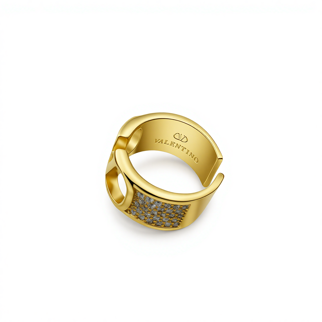 VTR023 VALENTINO GARAVANI VLOGO Ring With Crystals - ccjewelryacc