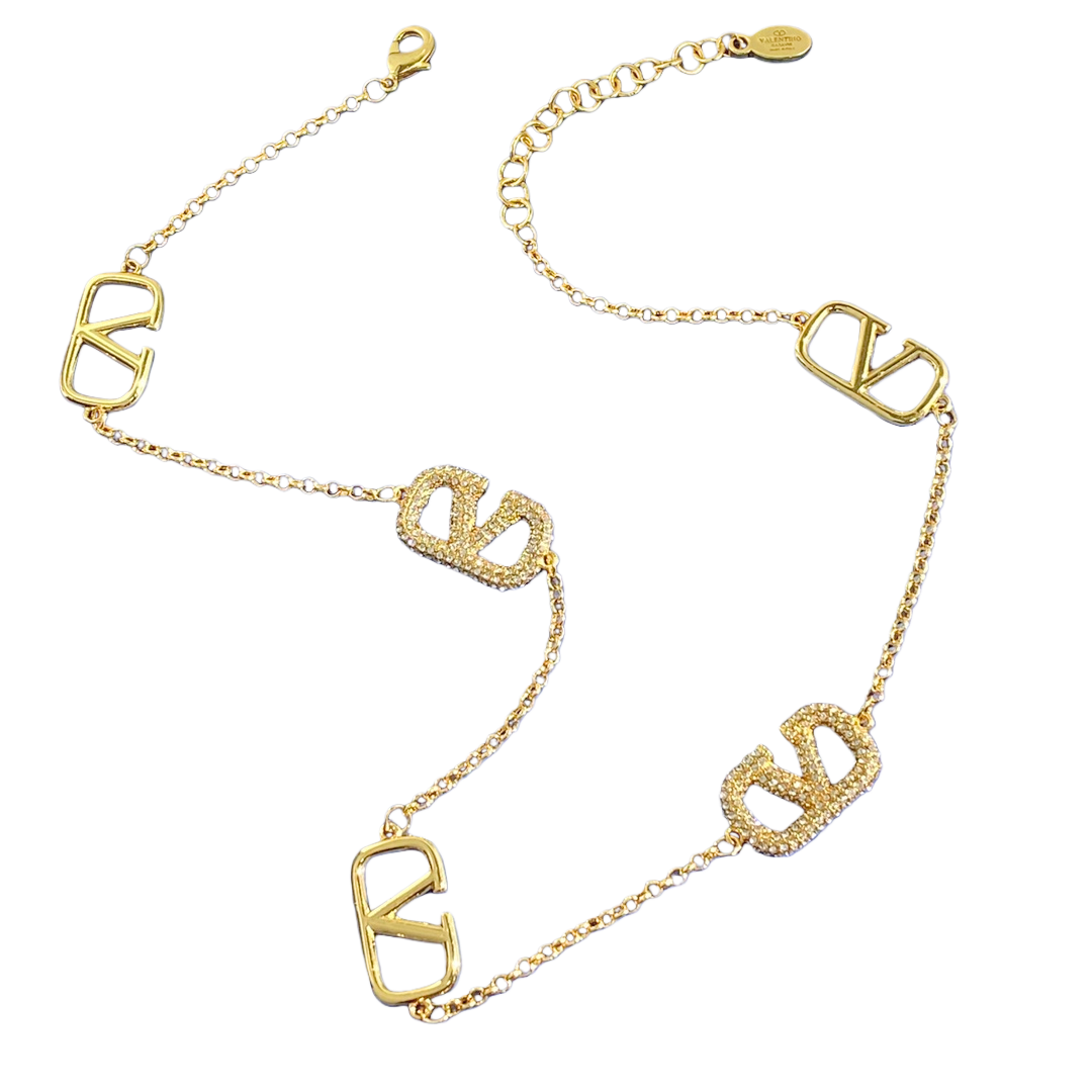 VTN012 Valentino Garavani VLogo Signature Choker necklace - ccjewelryacc