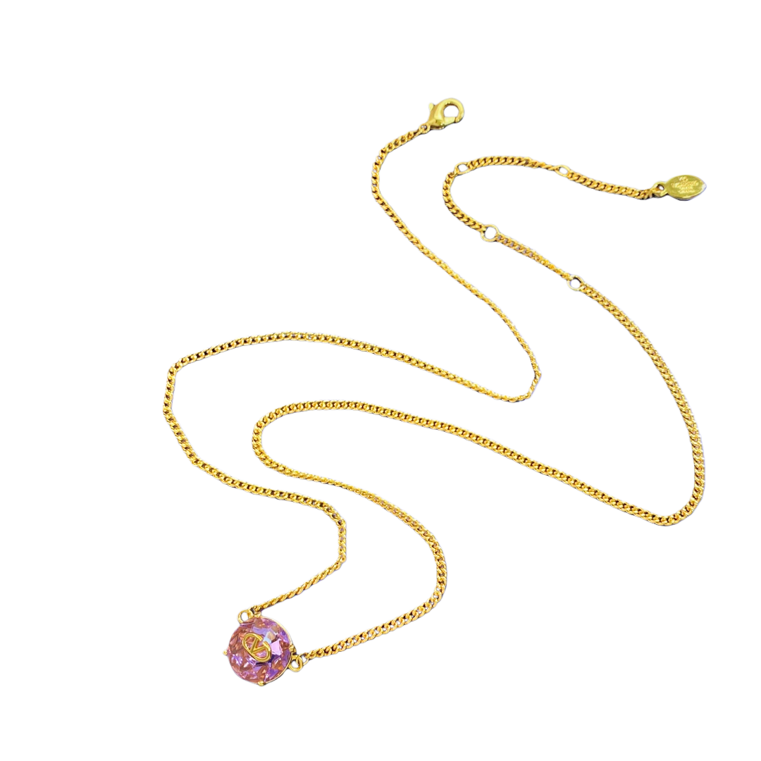 VTN016 Valentino Garavani VLogo Signature crystal Necklace - ccjewelryacc