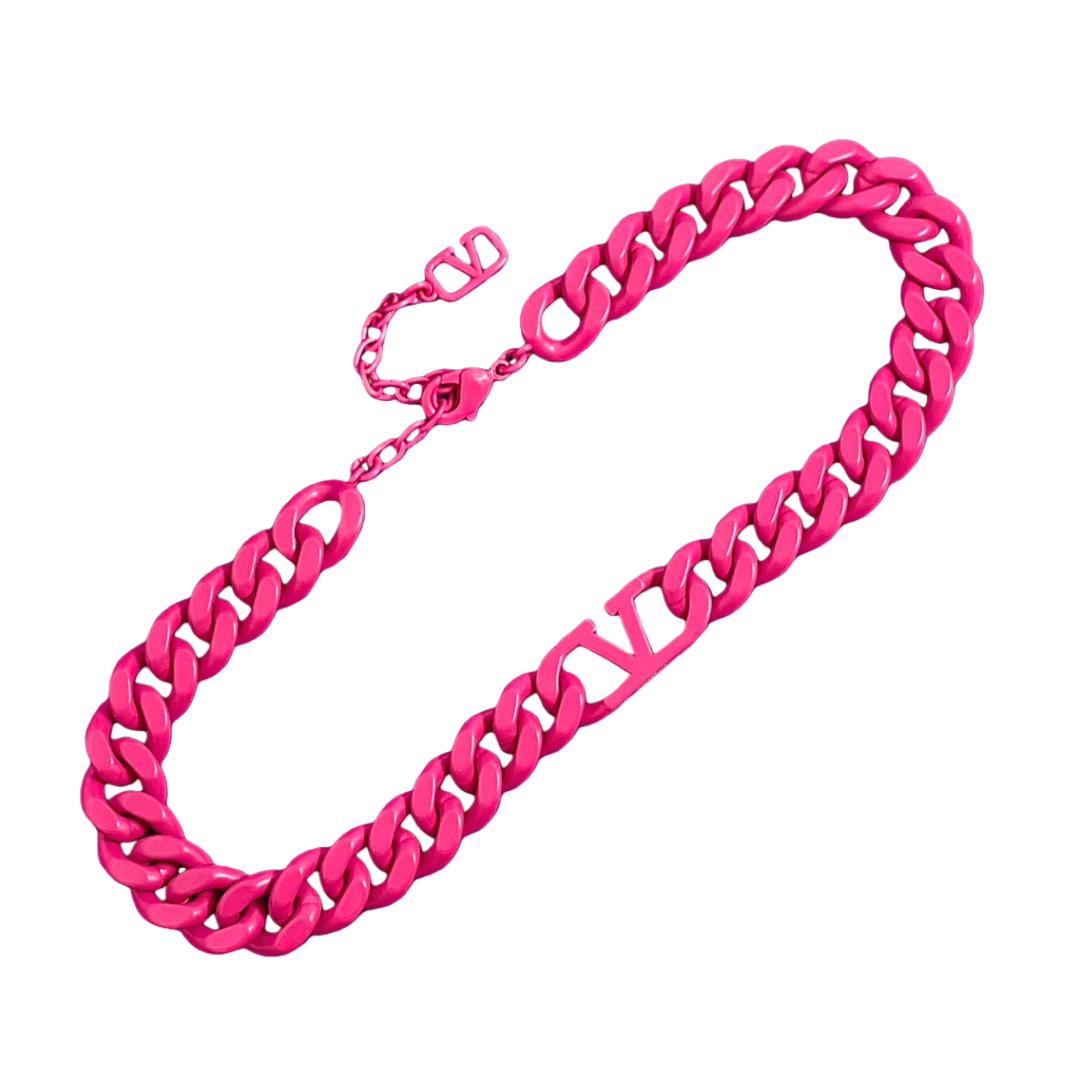 VTN018 Valentino Garavani VLogo Signature Chain choker necklace - ccjewelryacc