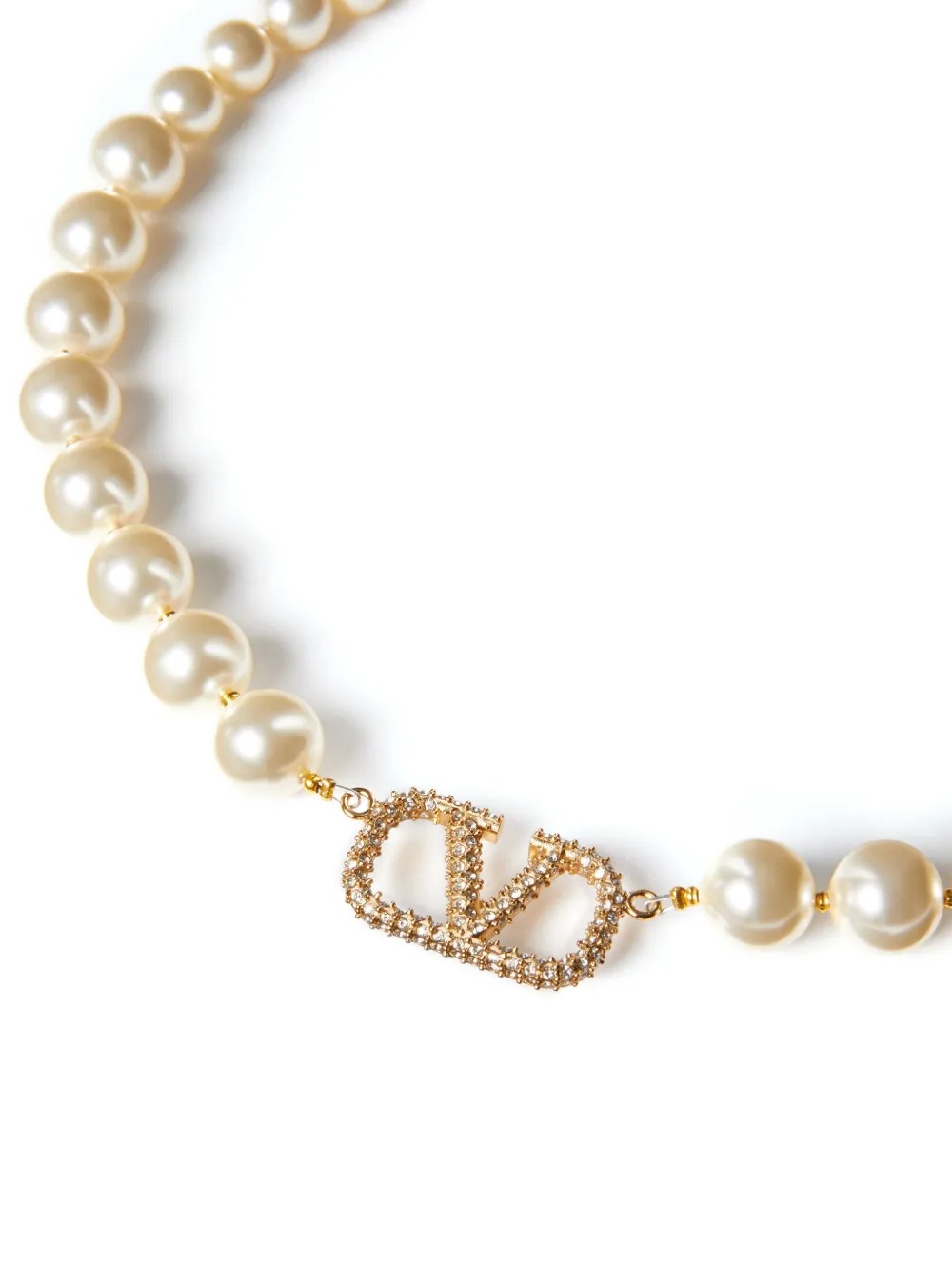 VTN038 Valentino Garavani VLogo Signature Pearl Choker Necklace - ccjewelryacc