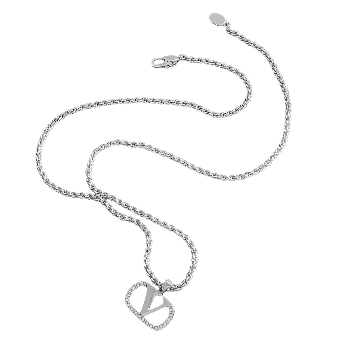 VTN006 Valentino Garavani VLogo Signature Pendant  Necklace - ccjewelryacc
