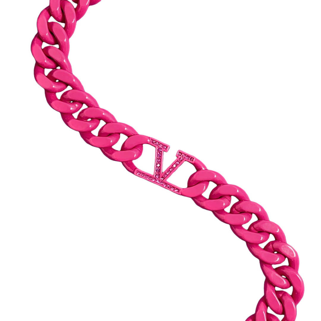 VTN018 Valentino Garavani VLogo Signature Chain choker necklace - ccjewelryacc