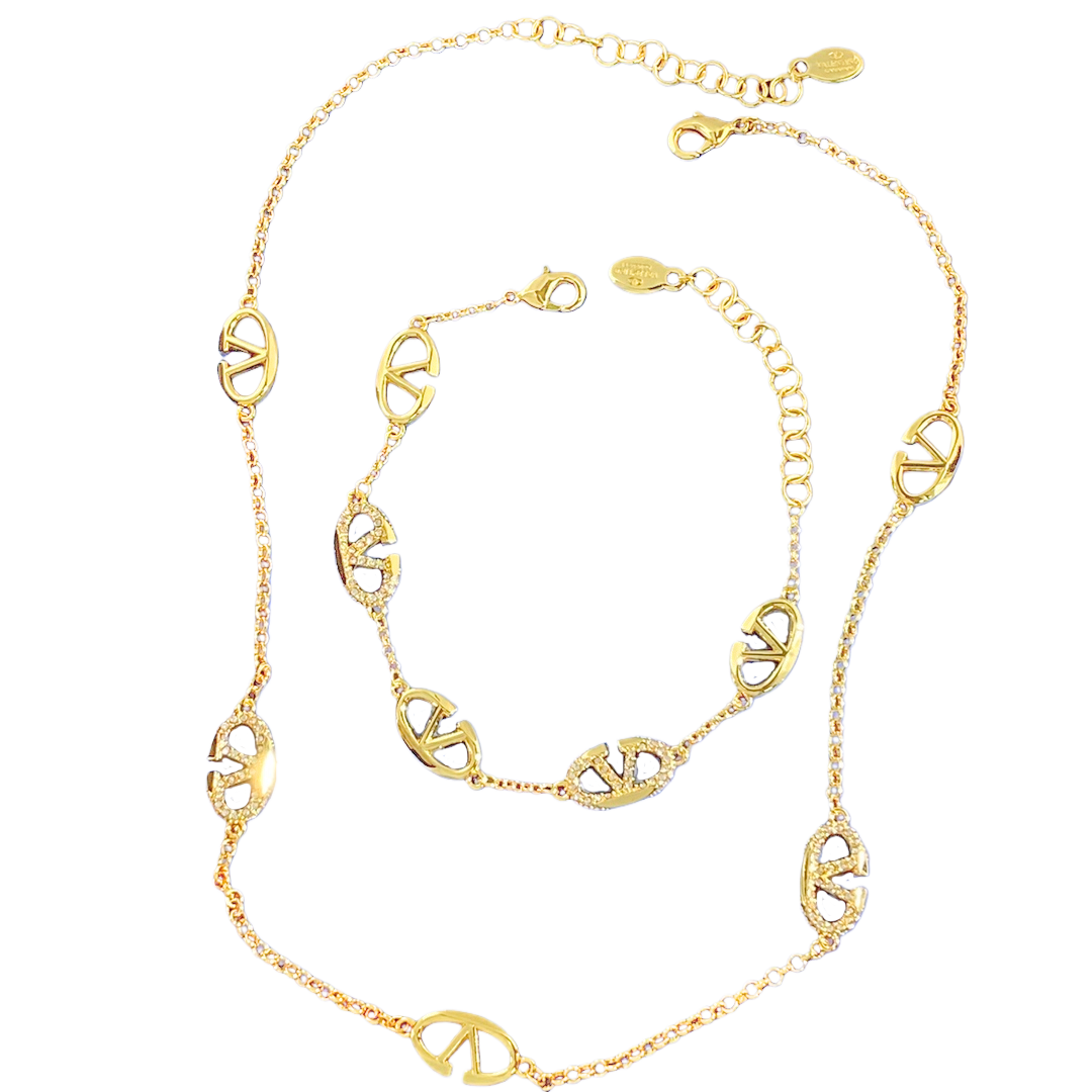 VTN002 Valentino Garavani VLogo Signature Necklace bracelet - ccjewelryacc