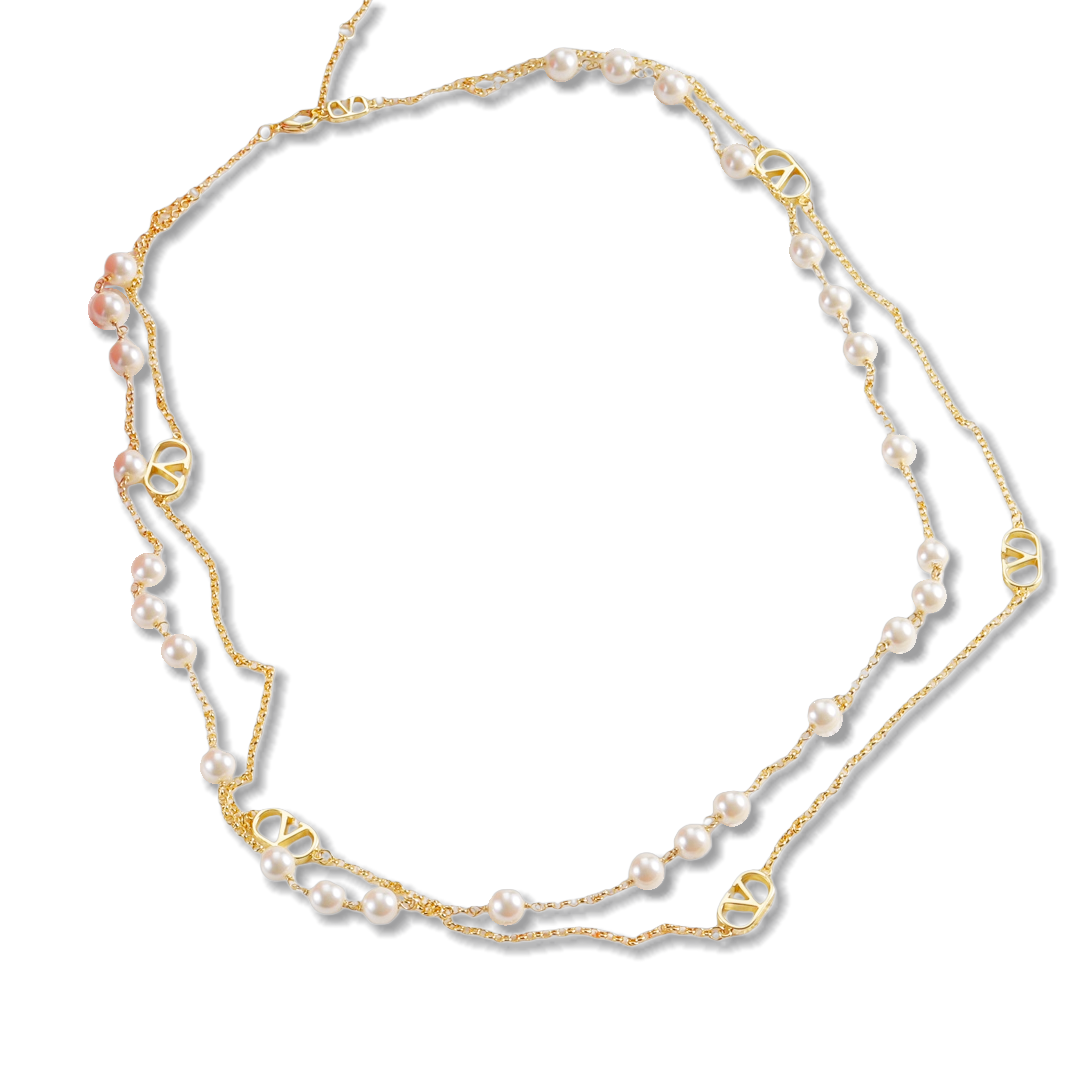 VTN046 Valentino Garavani VLogo Signature Pearl Necklace - ccjewelryacc