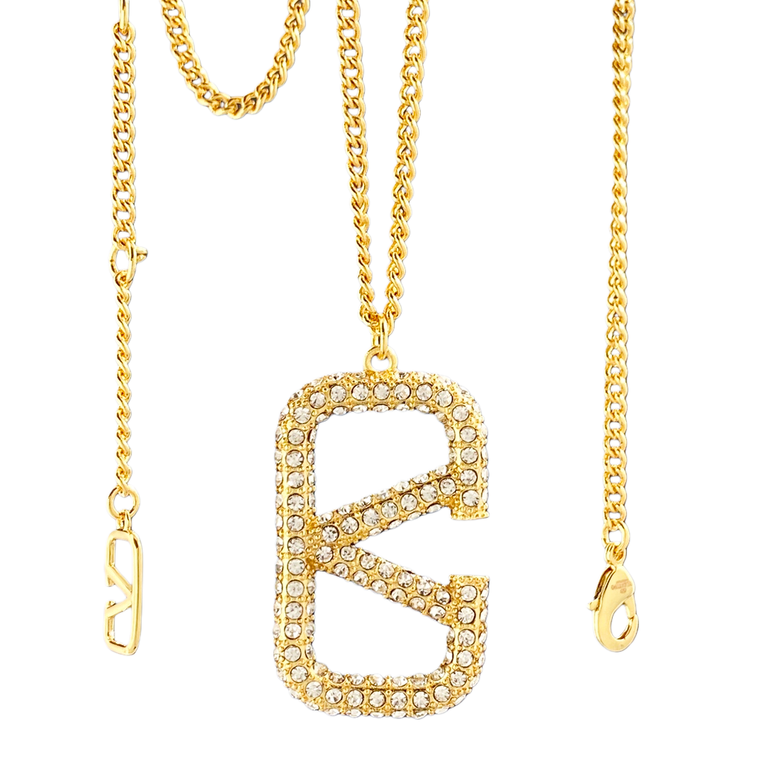 VTN008 Valentino Garavani VLogo Signature Pendant Necklace - ccjewelryacc