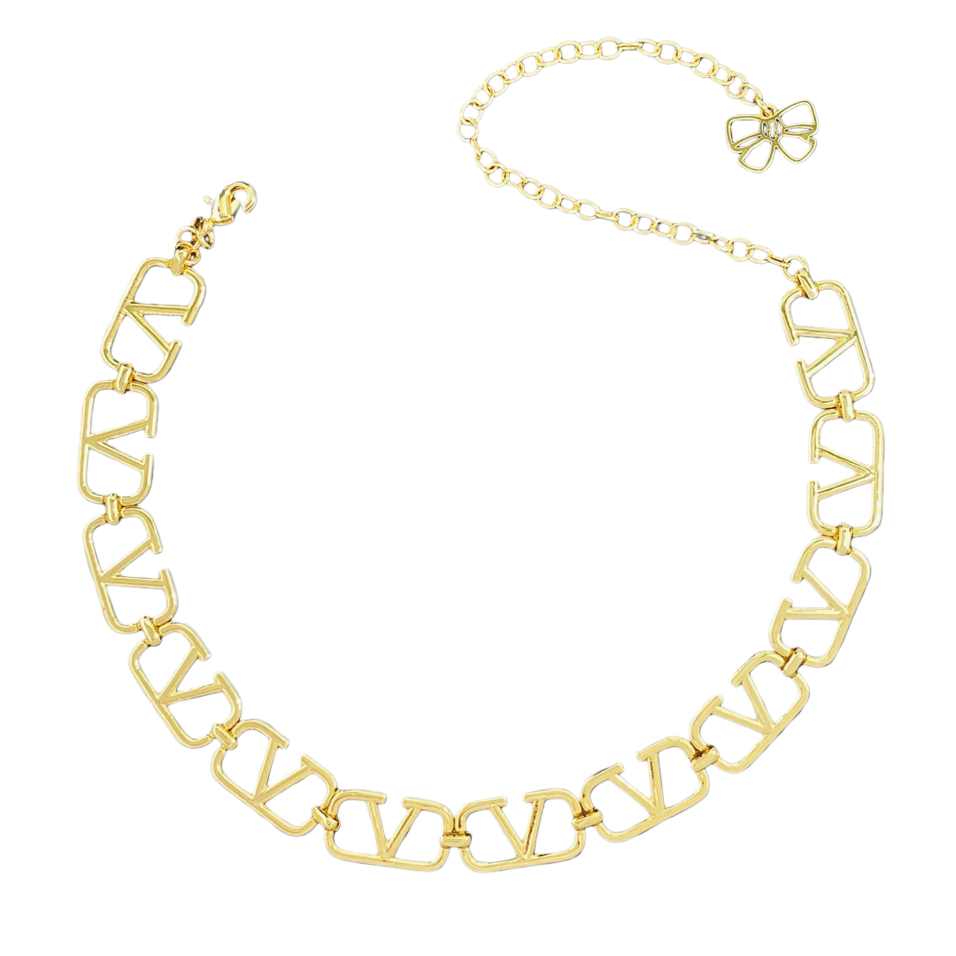 VTN027 Valentino Garavani VLogo Signature Choker Necklace - ccjewelryacc