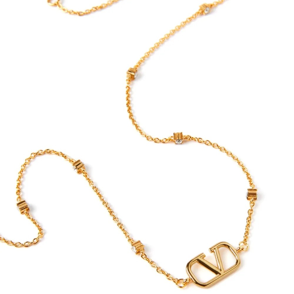 VTN015 Valentino Garavani VLogo Signature crystal choker necklace bracelet - ccjewelryacc