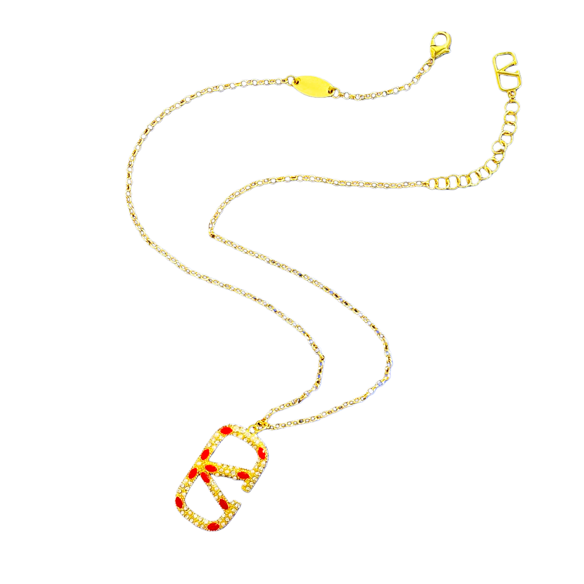 VTN039 Valentino Garavani VLogo Signature Pendant Necklace - ccjewelryacc