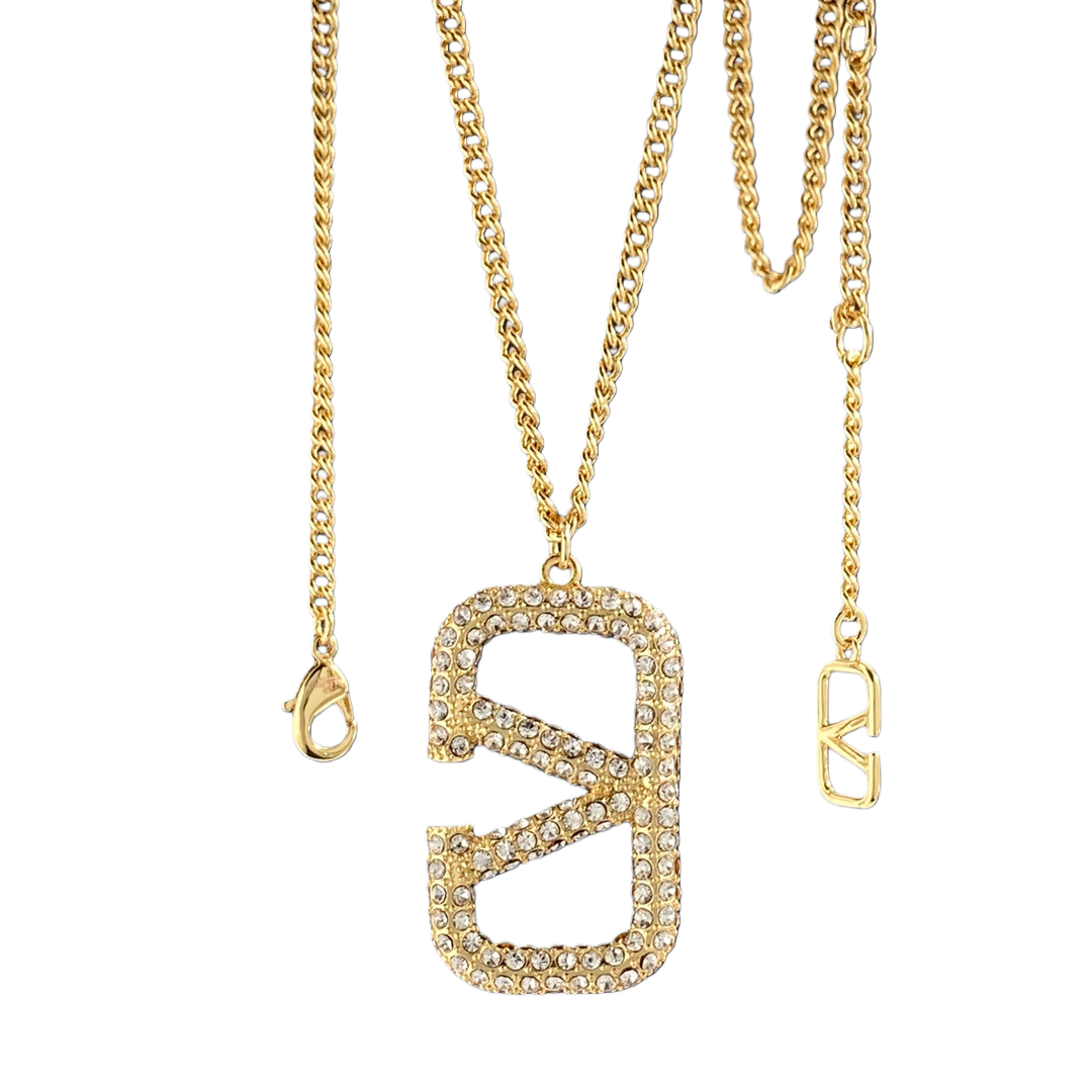 VTN008 Valentino Garavani VLogo Signature Pendant Necklace - ccjewelryacc