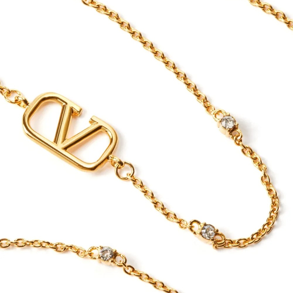 VTN015 Valentino Garavani VLogo Signature crystal choker necklace bracelet - ccjewelryacc