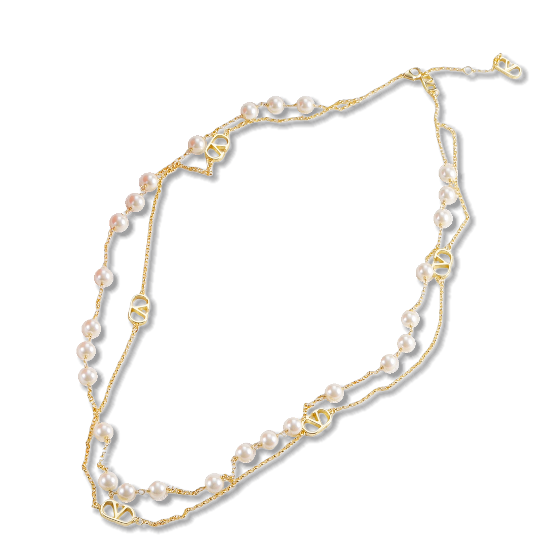 VTN046 Valentino Garavani VLogo Signature Pearl Necklace - ccjewelryacc