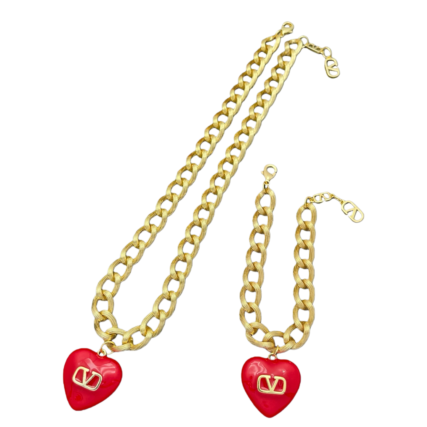 VTN066 Valentino Garavani COEUR ROYAL Metal enamel crystal - ccjewelryacc