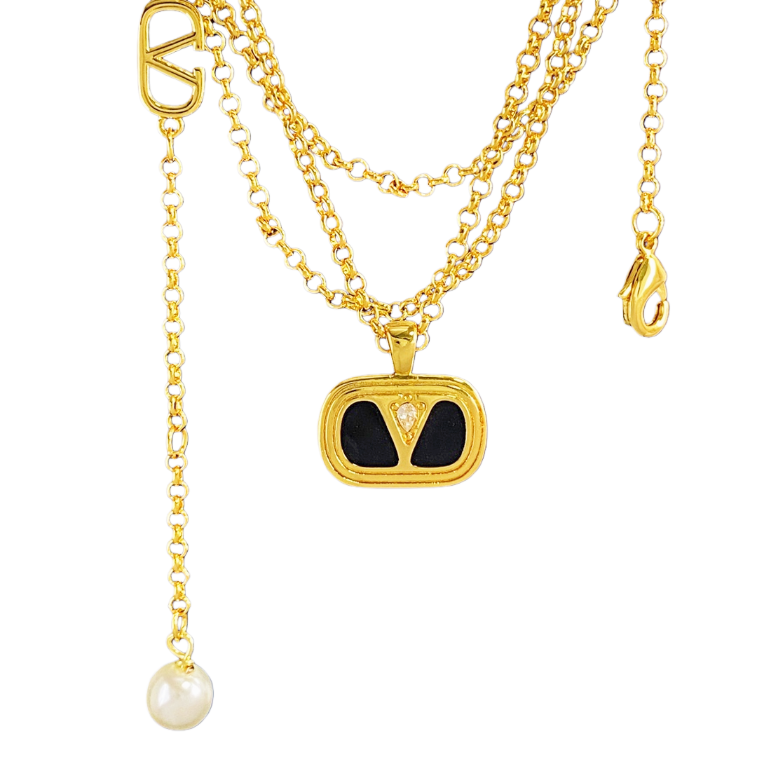VTN048 Valentino Garavani Vlogo Necklace - ccjewelryacc