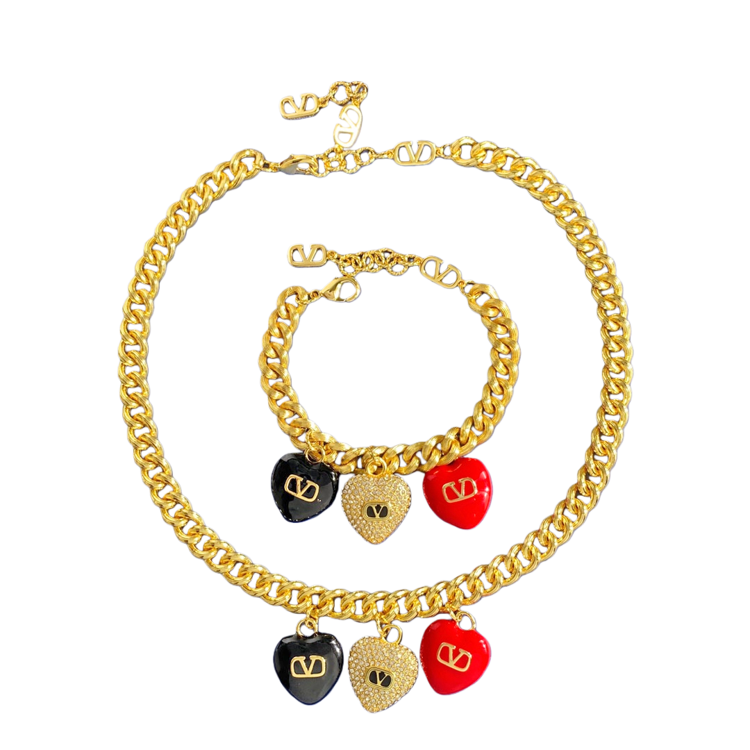 VTN055 Valentino Garavani COEUR ROYAL Metal enamel crystal - ccjewelryacc